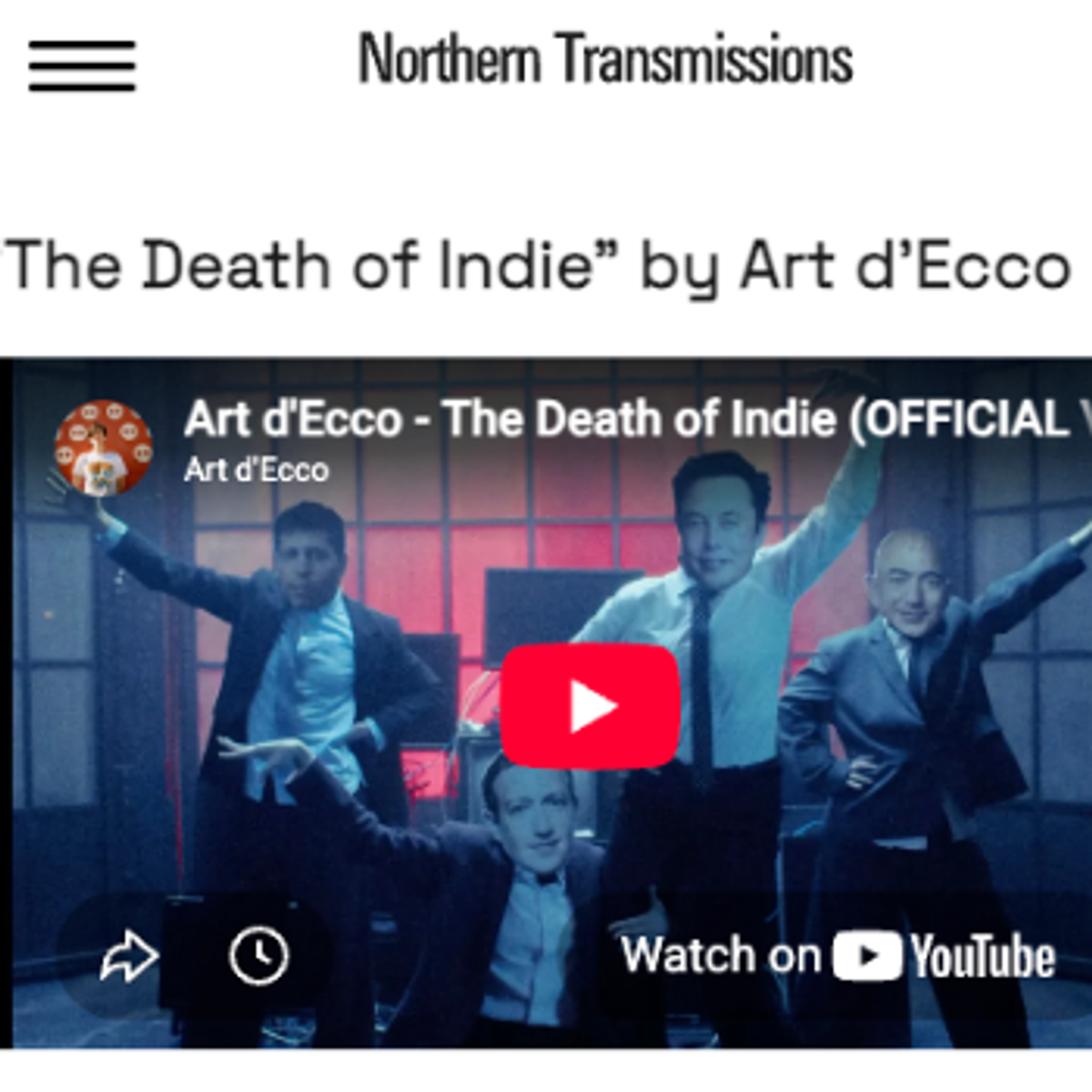 NORTHERN TRANSMISSIONS: VIDEO OF THE DAY